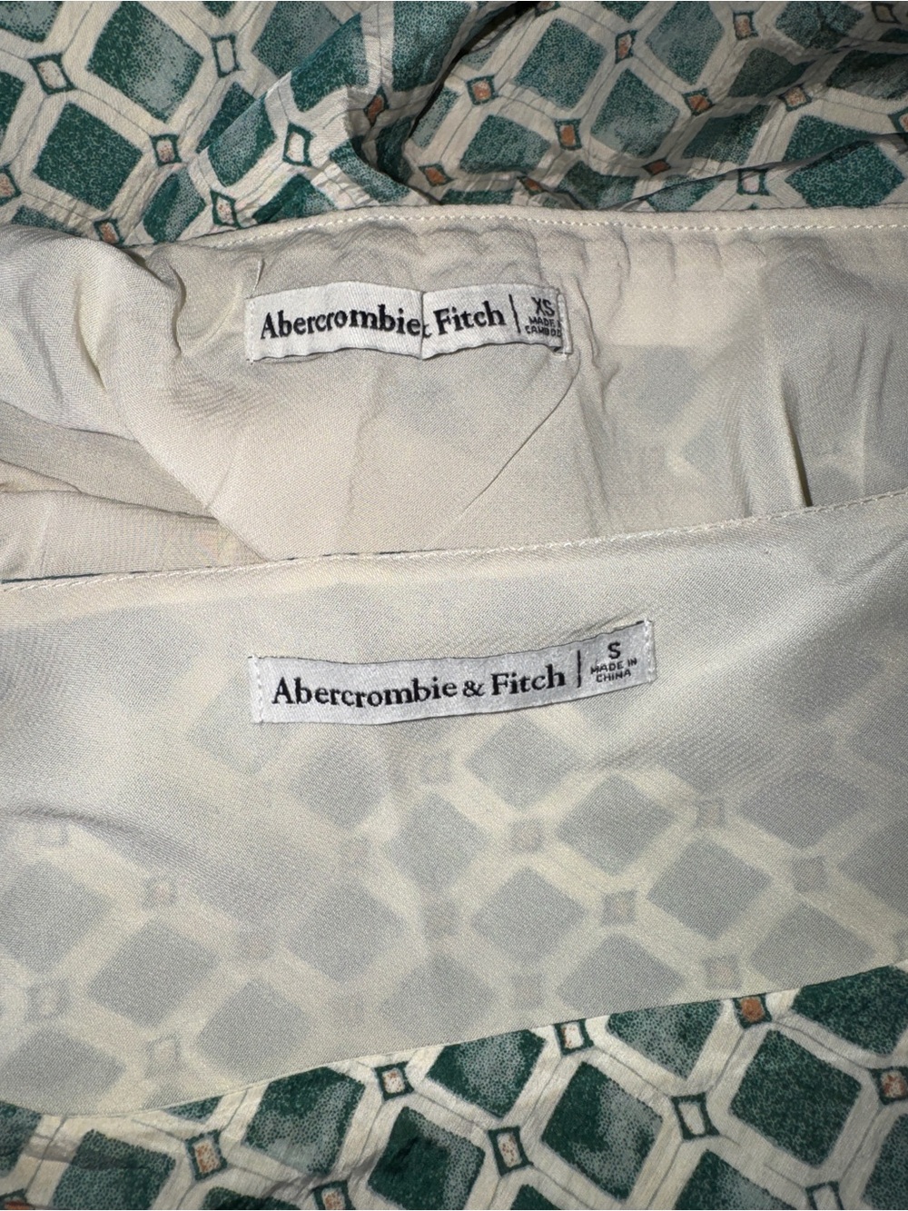 Abercrombie & Fitch Green Geometric Tile Top & Maxi Skirt Set - Picture 4 of 4